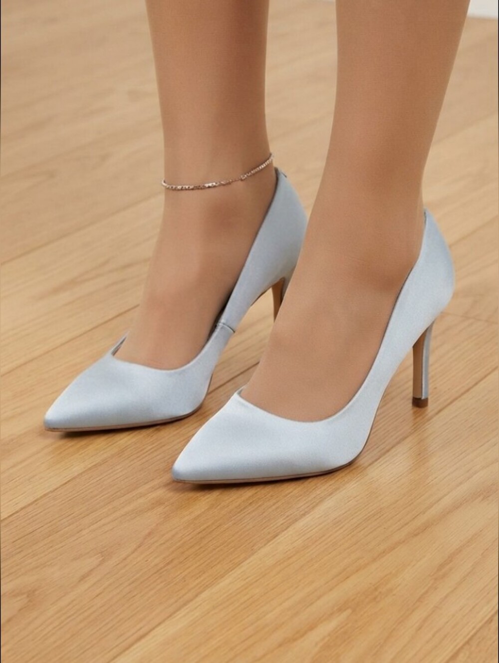 Zara Pale Grey Pointed Toe Faux Suede Stiletto Heels Size 36 (5.5-6 US) H 2.5"